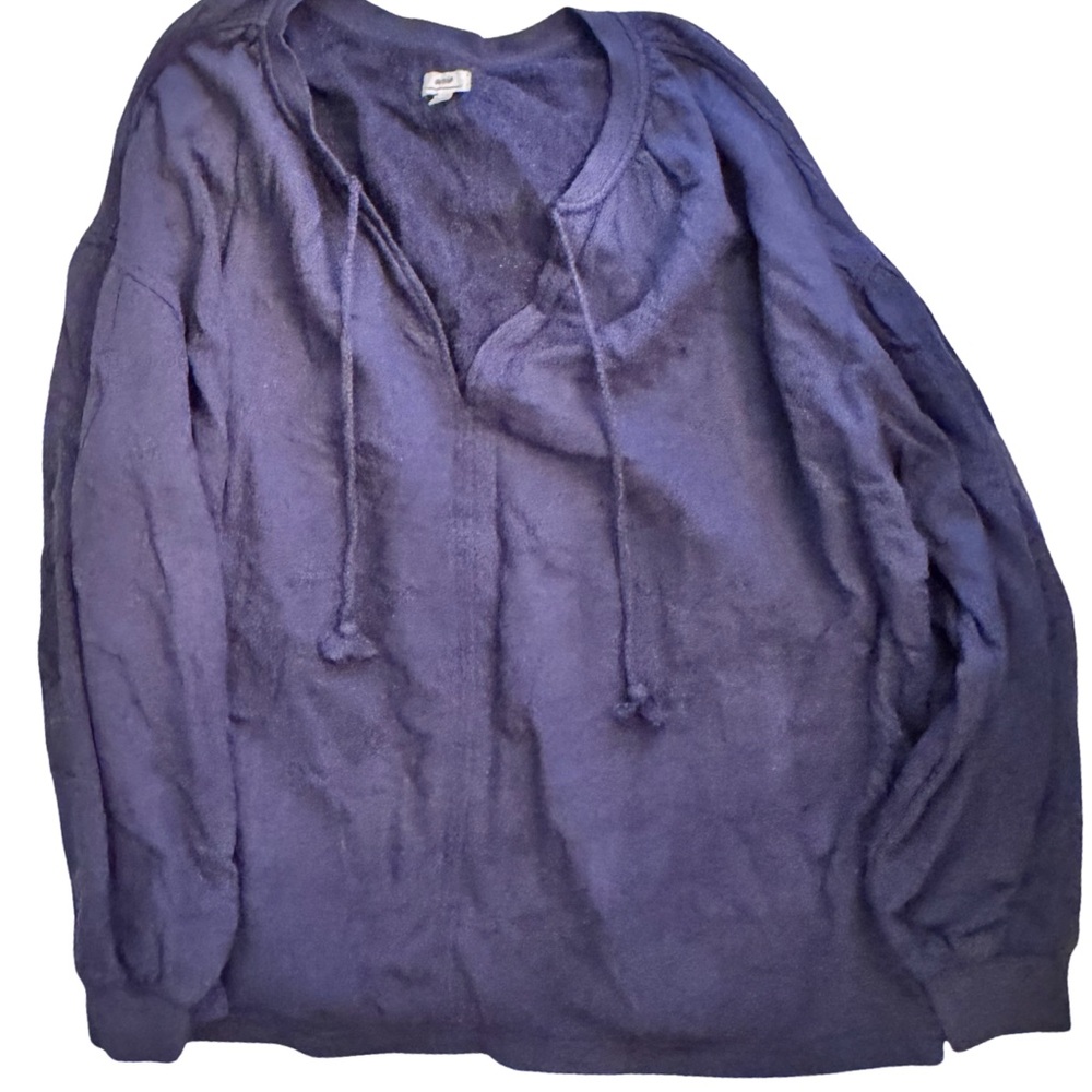 Cozy Blue Peasant Sweatshirt